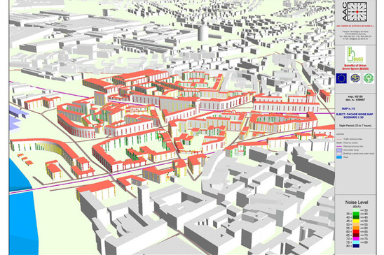 SoundPLAN - Mapa de fachadas (3D)