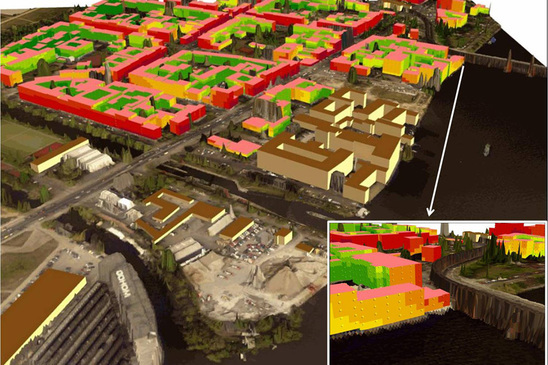 SoundPLAN - Mapa de fachadas con ortofoto (3D)