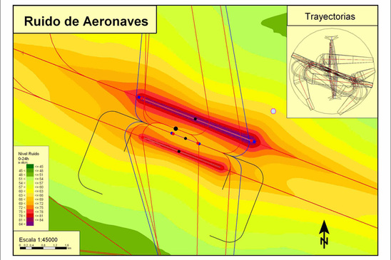 SoundPLAN - Huella sonora, ruido de aeronaves